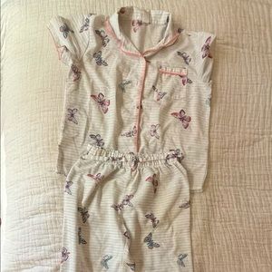 Gap girls crop butterfly pajama Sz 10